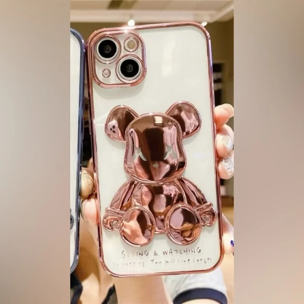 Rose Gold Bear iPhone 14 Plus Case